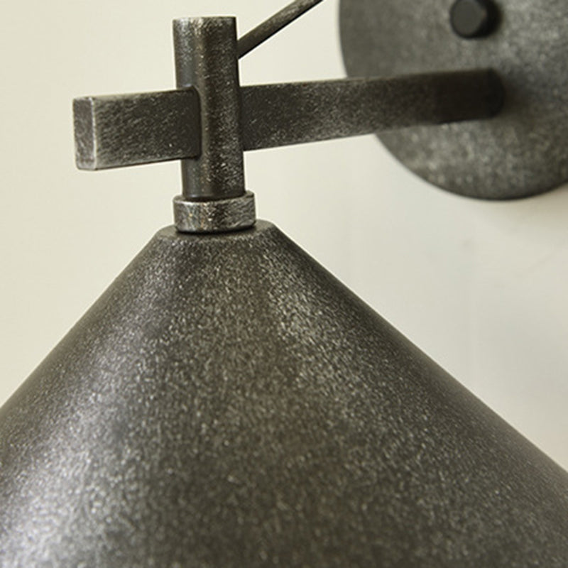 Contemporary Nordic Iron Geometric Cone Outdoor Waterproof Wall Sconce Lamp
