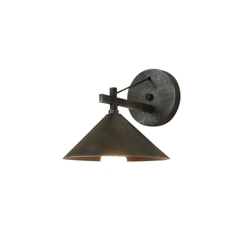Contemporary Nordic Iron Geometric Cone Outdoor Waterproof Wall Sconce Lamp-Orizon Depot