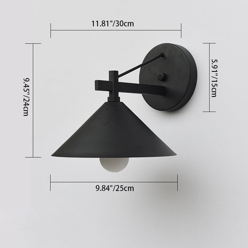 Contemporary Nordic Iron Geometric Cone Outdoor Waterproof Wall Sconce Lamp