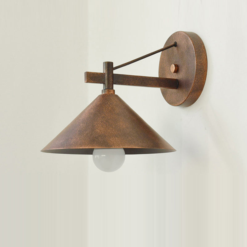 Contemporary Nordic Iron Geometric Cone Outdoor Waterproof Wall Sconce Lamp