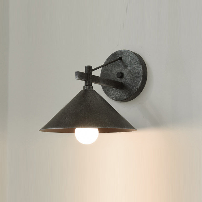 Contemporary Nordic Iron Geometric Cone Outdoor Waterproof Wall Sconce Lamp-Orizon Depot
