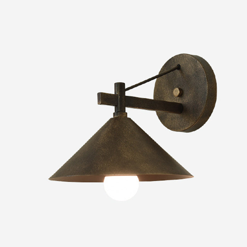 Contemporary Nordic Iron Geometric Cone Outdoor Waterproof Wall Sconce Lamp-Orizon Depot