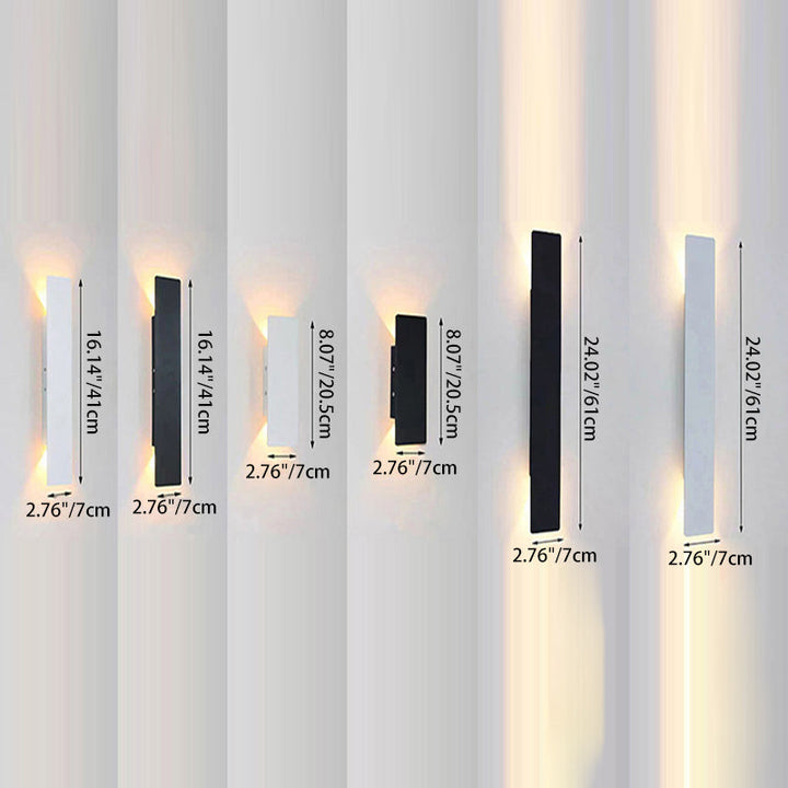 Modern Simplistic Long Strip Aluminum Acrylic LED Waterproof Wall Sconce Lamp For Outdoor Patio-Orizon Depot