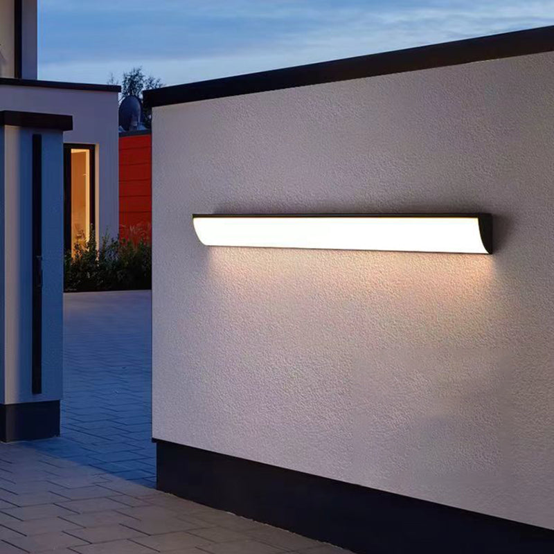Modern Minimalist Waterproof Rectangular Aluminum Acrylic LED Wall Sconce Lamp for Outdoor Garden-Orizon Depot