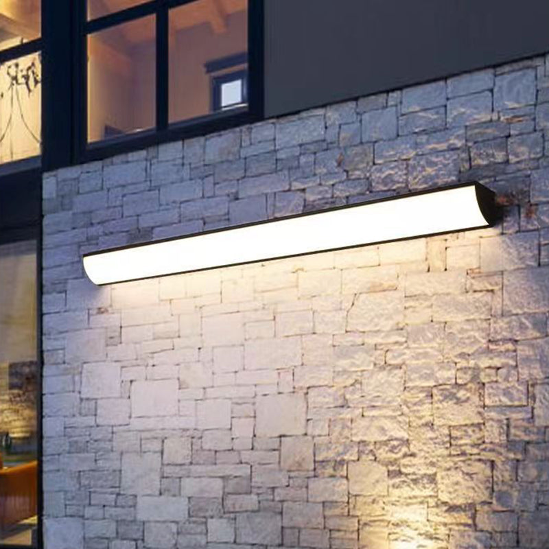 Modern Minimalist Waterproof Rectangular Aluminum Acrylic LED Wall Sconce Lamp for Outdoor Garden