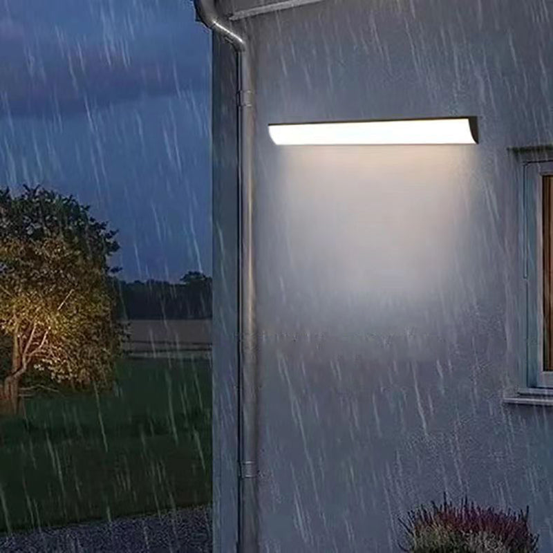 Modern Minimalist Waterproof Rectangular Aluminum Acrylic LED Wall Sconce Lamp for Outdoor Garden