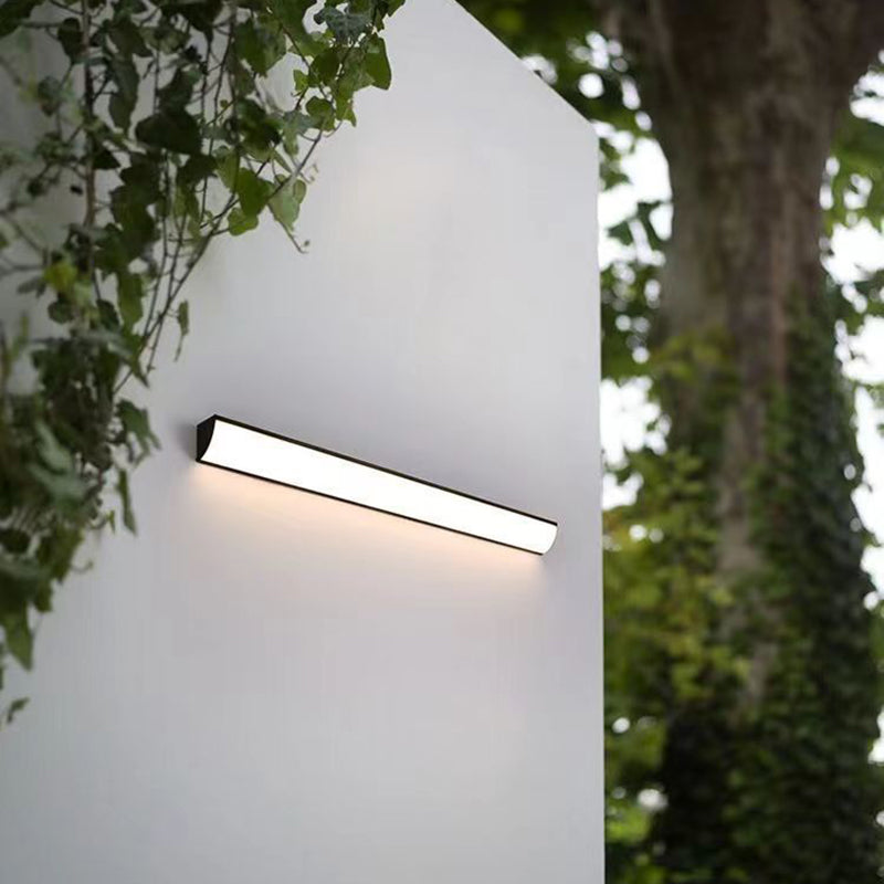 Modern Minimalist Waterproof Rectangular Aluminum Acrylic LED Wall Sconce Lamp for Outdoor Garden