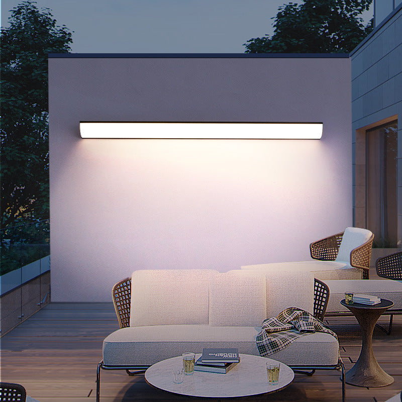 Modern Minimalist Waterproof Rectangular Aluminum Acrylic LED Wall Sconce Lamp for Outdoor Garden