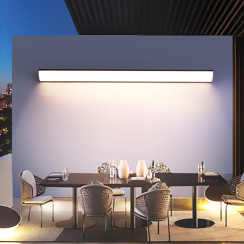 Modern Minimalist Waterproof Rectangular Aluminum Acrylic LED Wall Sconce Lamp for Outdoor Garden