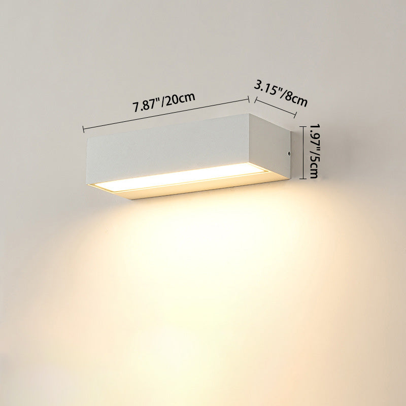 Modern Minimalist Rectangular Bar Aluminum LED Waterproof Wall Sconce Lamp for Garden