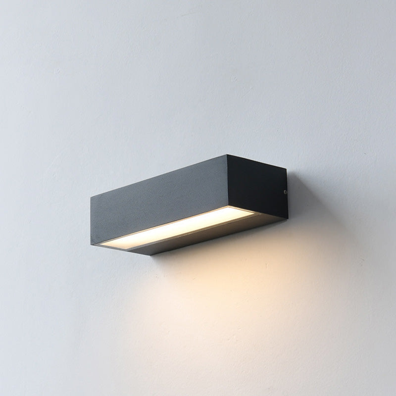 Modern Minimalist Rectangular Bar Aluminum LED Waterproof Wall Sconce Lamp for Garden-Orizon Depot