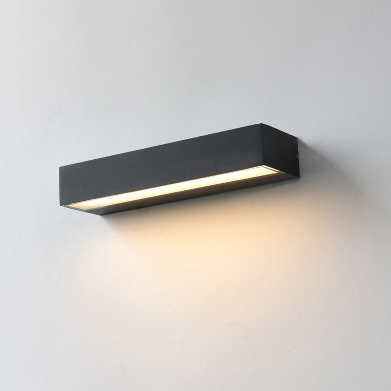 Modern Minimalist Rectangular Bar Aluminum LED Waterproof Wall Sconce Lamp for Garden