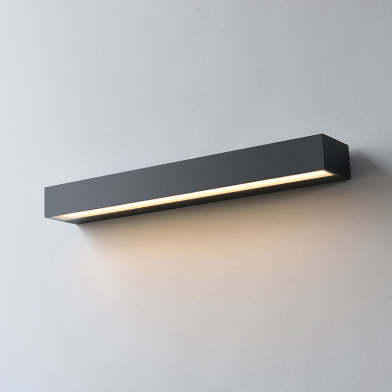 Modern Minimalist Rectangular Bar Aluminum LED Waterproof Wall Sconce Lamp for Garden