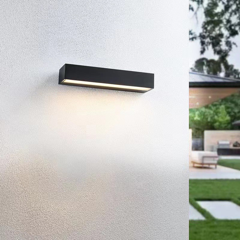 Modern Minimalist Rectangular Bar Aluminum LED Waterproof Wall Sconce Lamp for Garden