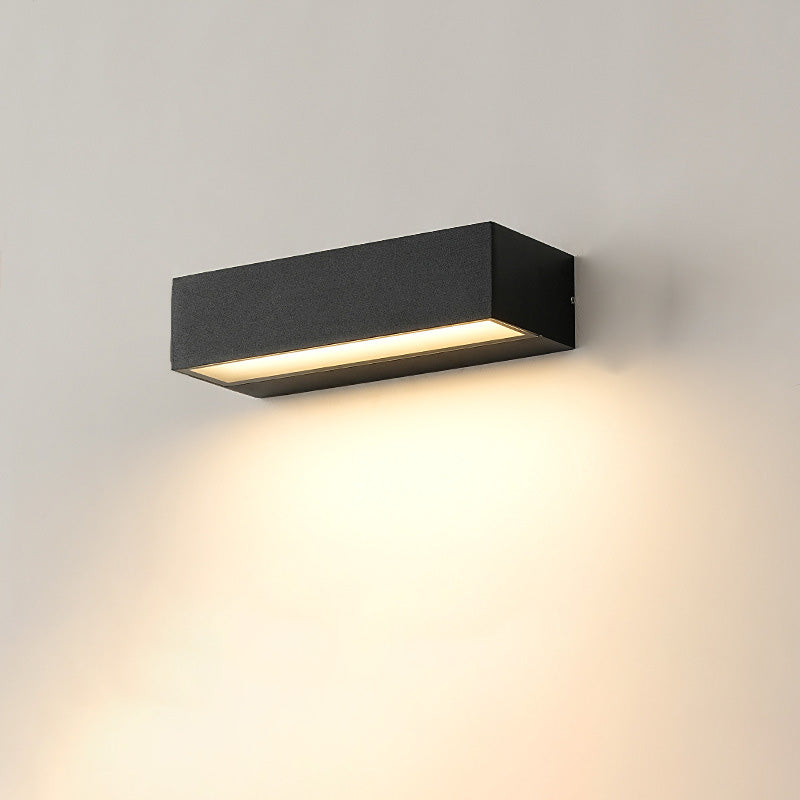 Modern Minimalist Rectangular Bar Aluminum LED Waterproof Wall Sconce Lamp for Garden