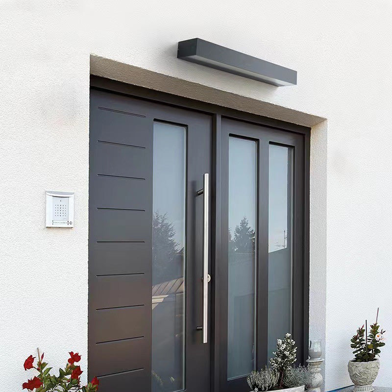 Modern Minimalist Rectangular Bar Waterproof Aluminum LED Wall Sconce Lamp For Garden-Orizon Depot