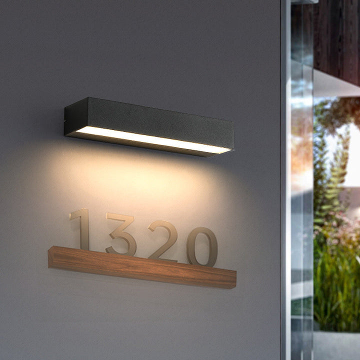 Modern Minimalist Rectangular Bar Waterproof Aluminum LED Wall Sconce Lamp For Garden-Orizon Depot