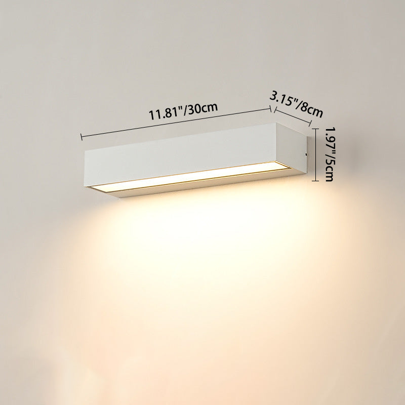 Modern Minimalist Rectangular Bar Aluminum LED Waterproof Wall Sconce Lamp for Garden
