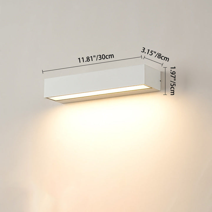 Modern Minimalist Rectangular Bar Waterproof Aluminum LED Wall Sconce Lamp For Garden-Orizon Depot