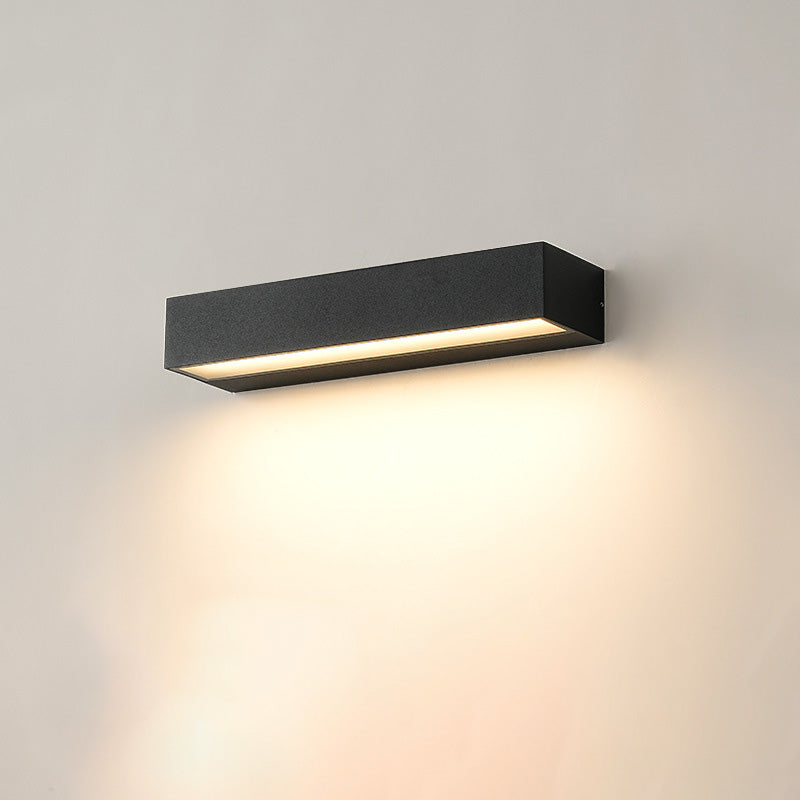 Modern Minimalist Rectangular Bar Waterproof Aluminum LED Wall Sconce Lamp For Garden-Orizon Depot