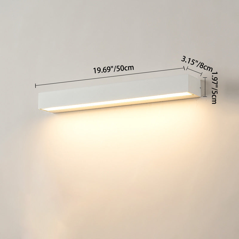 Modern Minimalist Rectangular Bar Aluminum LED Waterproof Wall Sconce Lamp for Garden