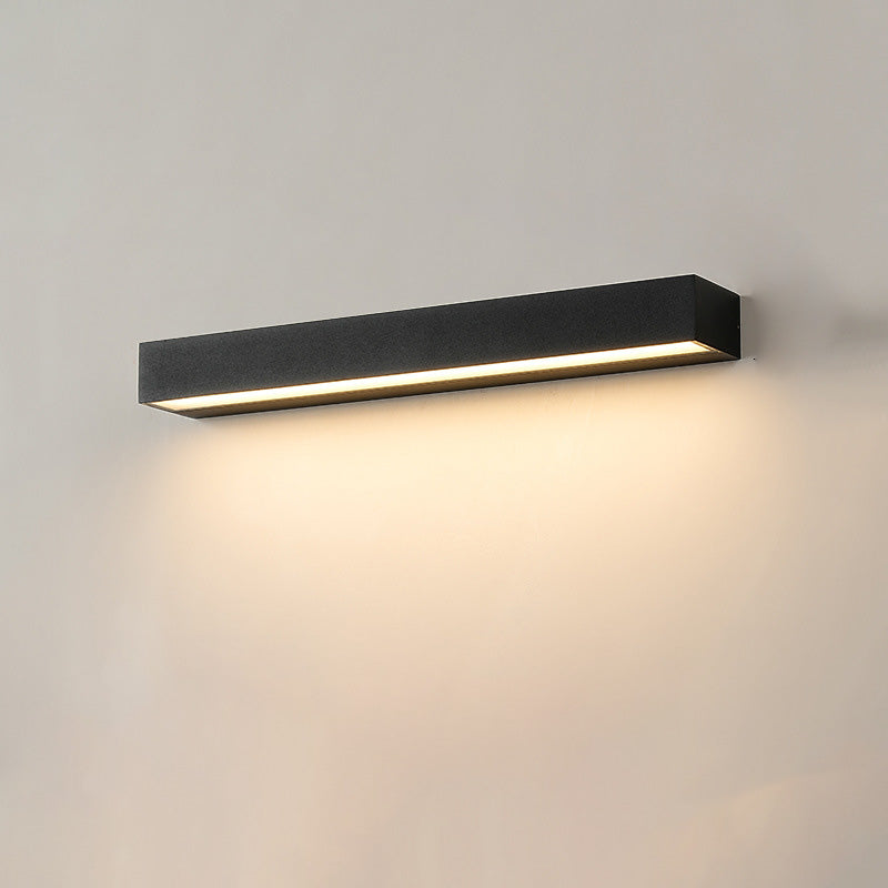 Modern Minimalist Rectangular Bar Aluminum LED Waterproof Wall Sconce Lamp for Garden