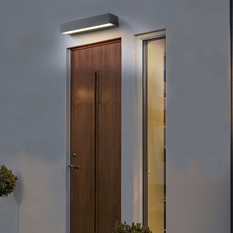 Modern Minimalist Rectangular Bar Aluminum LED Waterproof Wall Sconce Lamp for Garden