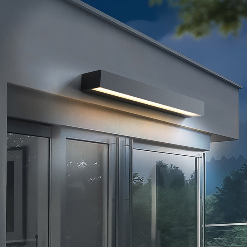 Modern Minimalist Rectangular Bar Aluminum LED Waterproof Wall Sconce Lamp for Garden