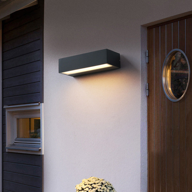 Modern Minimalist Rectangular Bar Aluminum LED Waterproof Wall Sconce Lamp for Garden-Orizon Depot