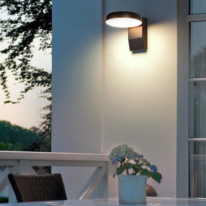 Modern Minimalist Waterproof Rotatable Aluminum PC Square Round LED Wall Sconce Light For Outdoor Patio-Orizon Depot