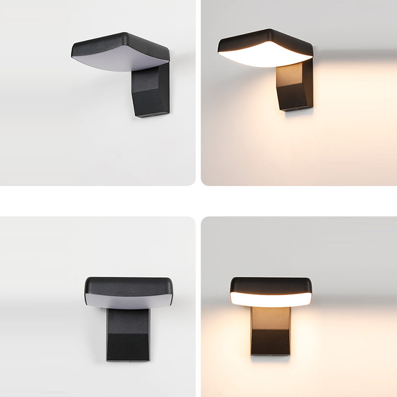 Modern Minimalist Waterproof Rotatable Aluminum PC Square Round LED Wall Sconce Light For Outdoor Patio-Orizon Depot