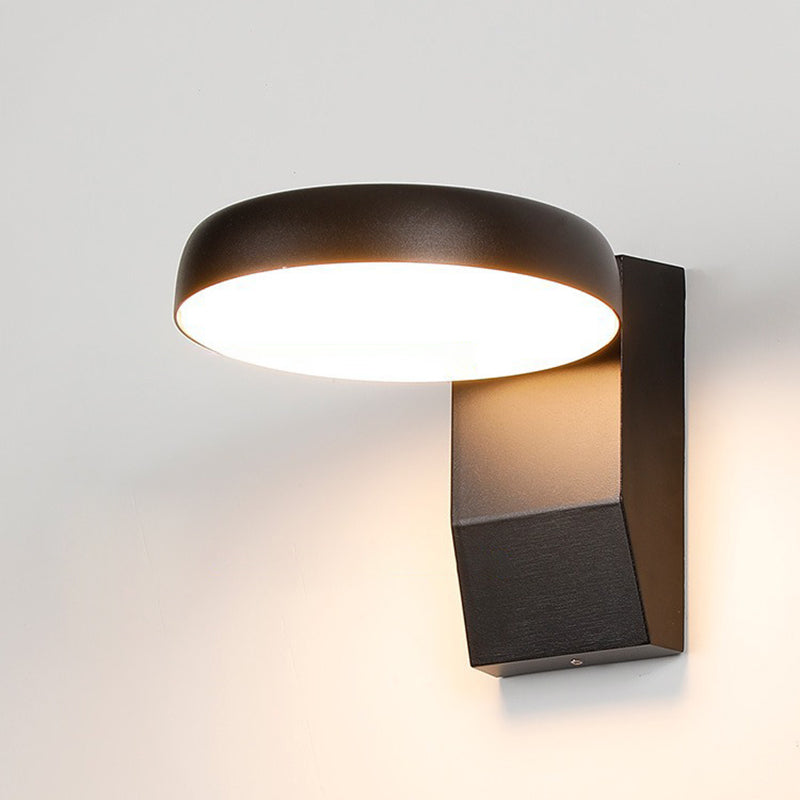 Modern Minimalist Waterproof Rotatable Aluminum PC Square Round LED Wall Sconce Light For Outdoor Patio-Orizon Depot