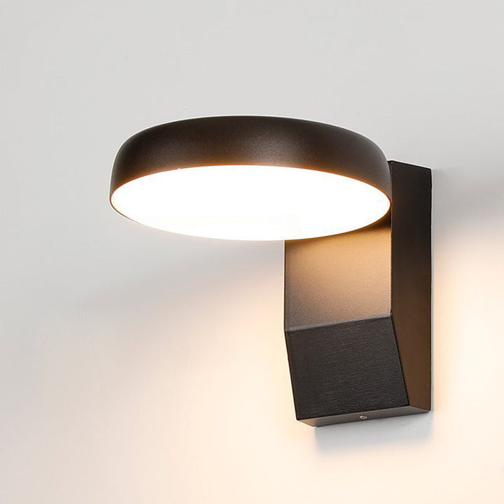 Modern Minimalist Waterproof Rotatable Aluminum PC Square Round LED Wall Sconce Light For Outdoor Patio-Orizon Depot