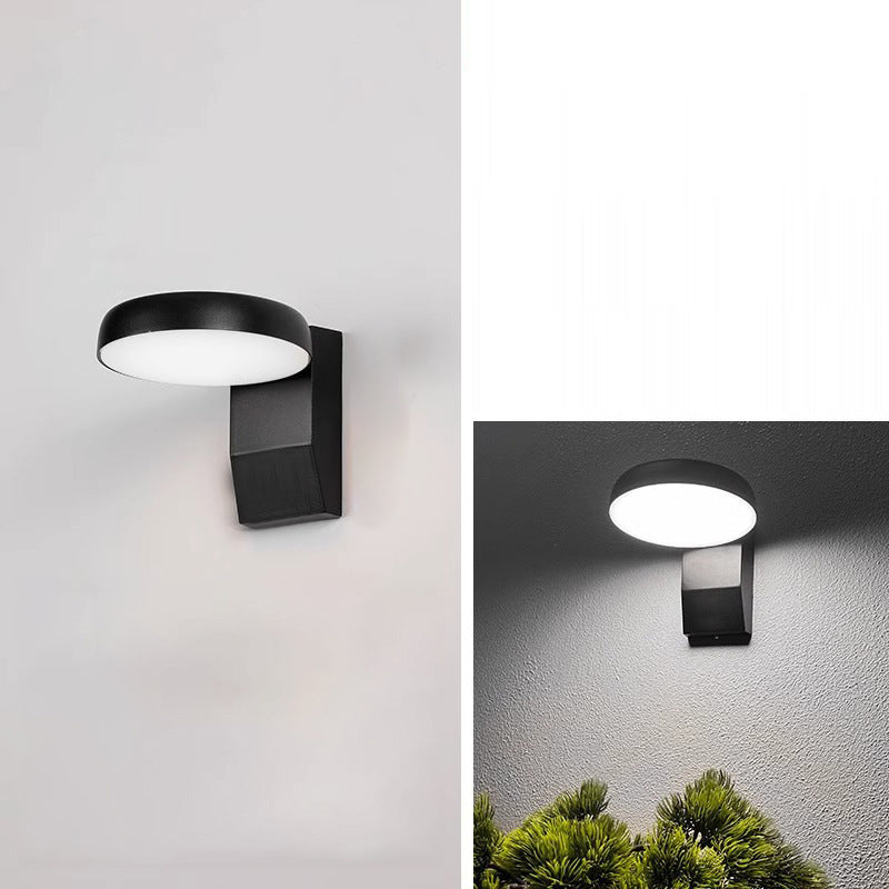 Modern Minimalist Waterproof Rotatable Aluminum PC Square Round LED Wall Sconce Light For Outdoor Patio-Orizon Depot