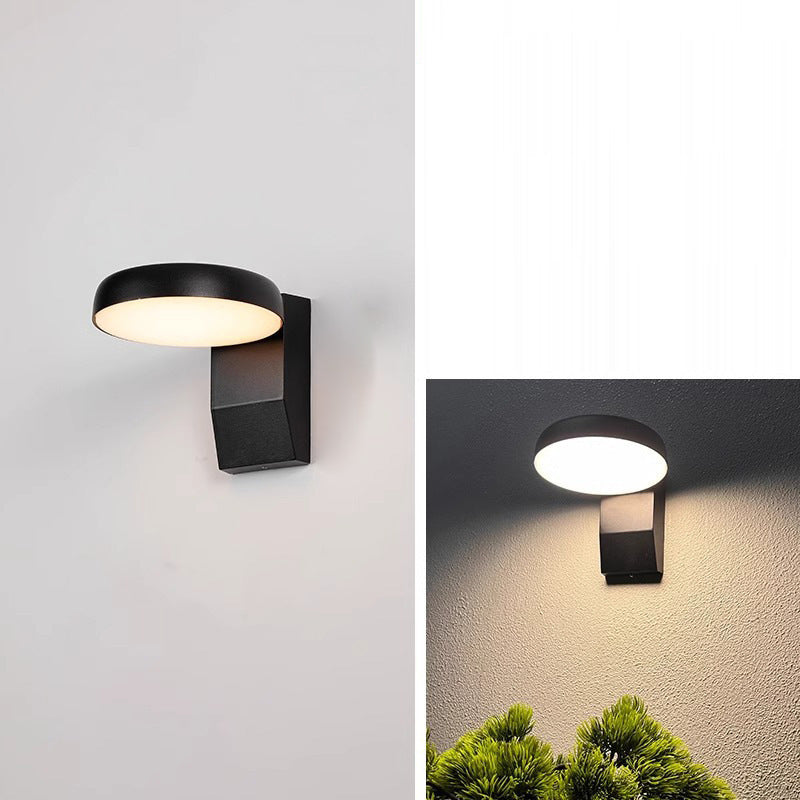 Modern Minimalist Waterproof Rotatable Aluminum PC Square Round LED Wall Sconce Light For Outdoor Patio-Orizon Depot