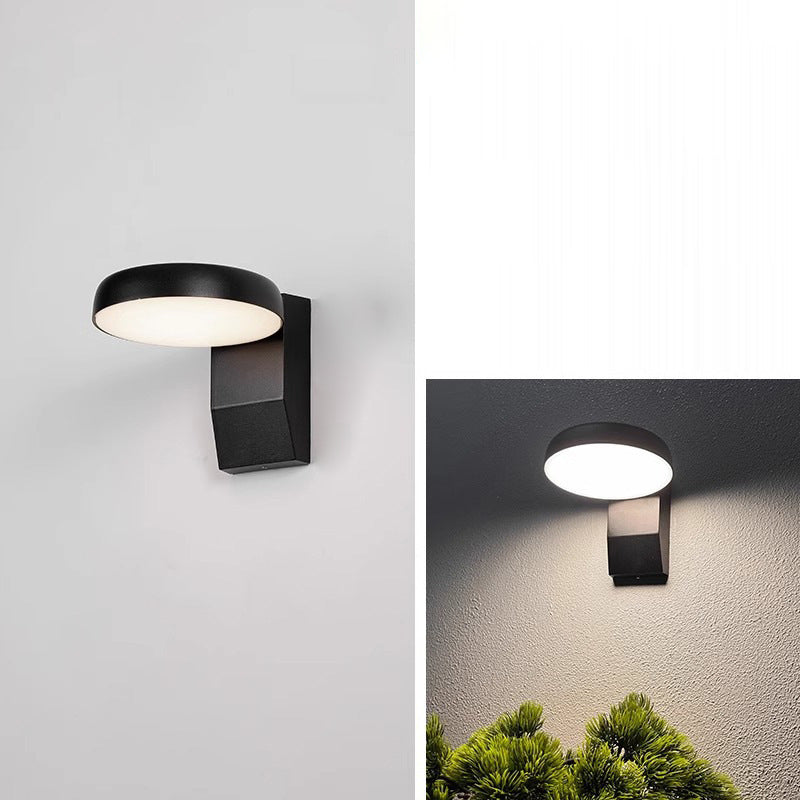Modern Minimalist Waterproof Rotatable Aluminum PC Square Round LED Wall Sconce Light For Outdoor Patio-Orizon Depot