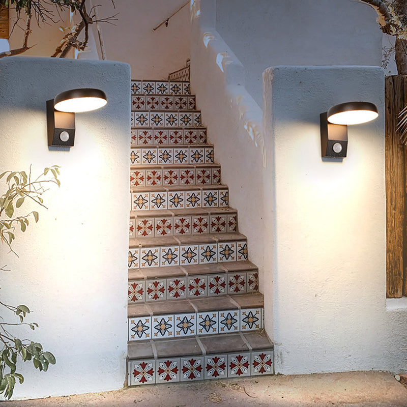 Modern Minimalist Waterproof Rotatable Aluminum PC Square Round LED Wall Sconce Light For Outdoor Patio-Orizon Depot