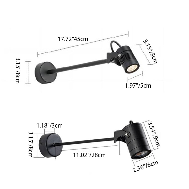 Modern Minimalist Waterproof Aluminum Adjustable Cylinder LED Outdoor Wall Sconce