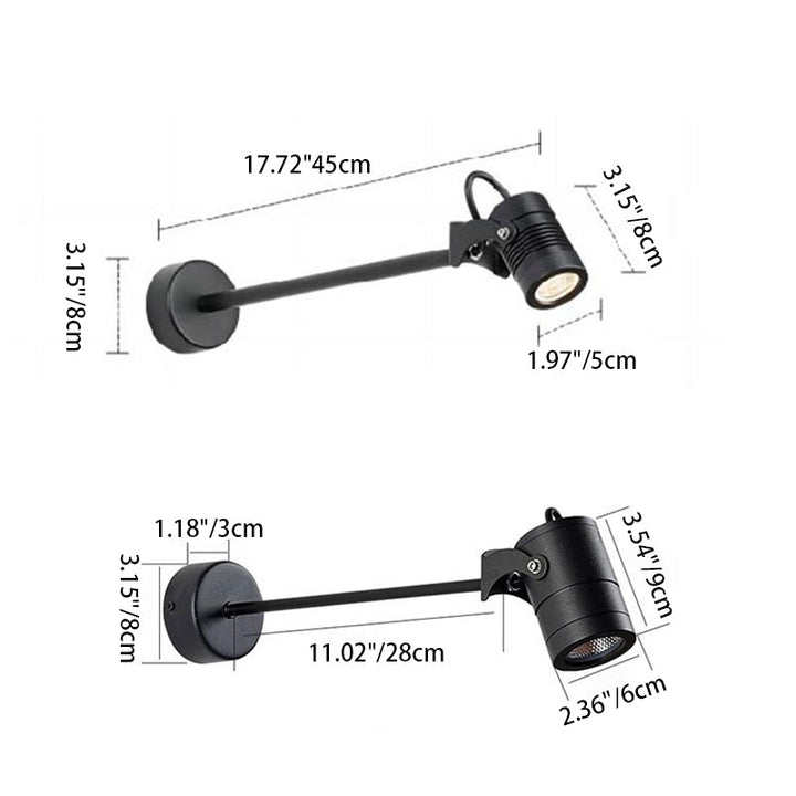 Modern Minimalist Waterproof Aluminum Adjustable Cylinder LED Outdoor Wall Sconce-Orizon Depot