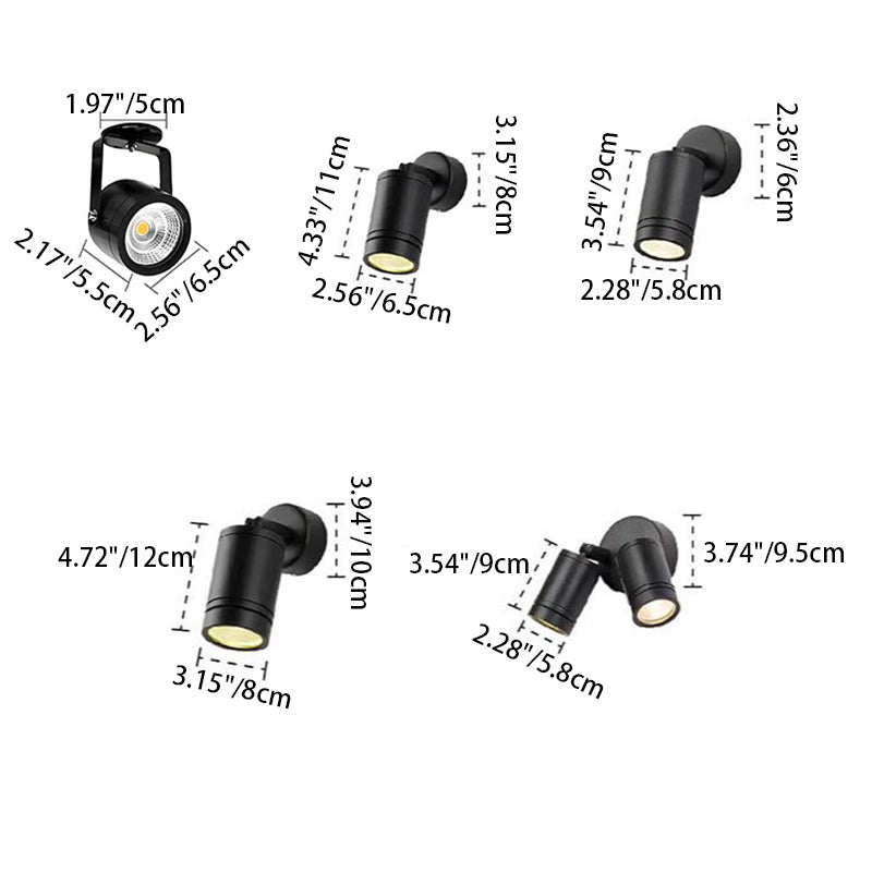 Modern Minimalist Waterproof Aluminum Adjustable Cylinder LED Outdoor Wall Sconce