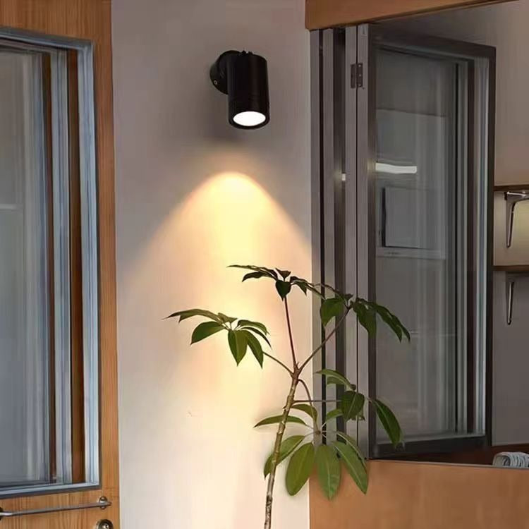 Modern Minimalist Waterproof Aluminum Adjustable Cylinder LED Outdoor Wall Sconce