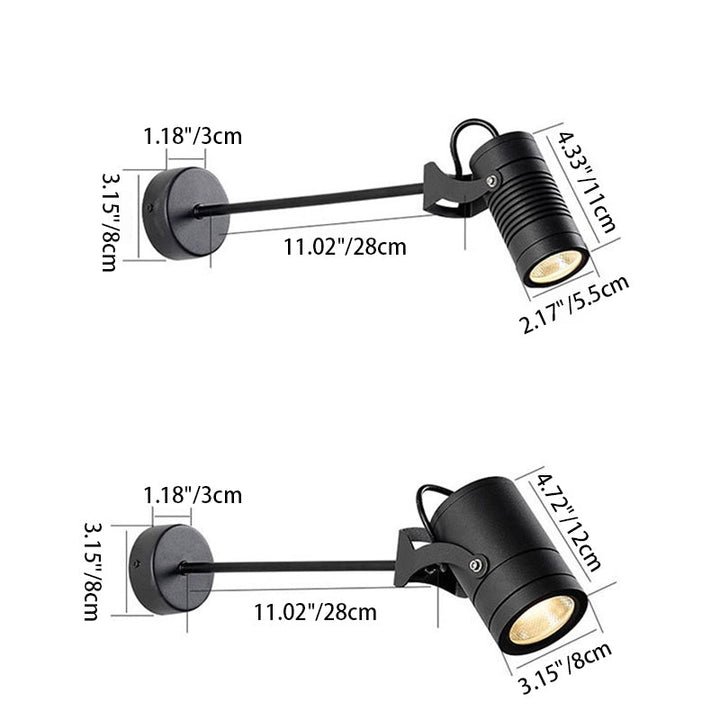 Modern Minimalist Waterproof Aluminum Adjustable Cylinder LED Outdoor Wall Sconce-Orizon Depot
