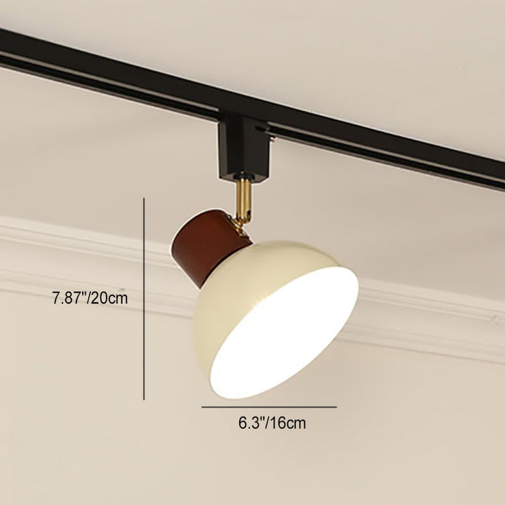 Contemporary Nordic Iron Wood Bowl Round Adjustable Multi-Light Track Ceiling Light For Dining Room-Orizon Depot