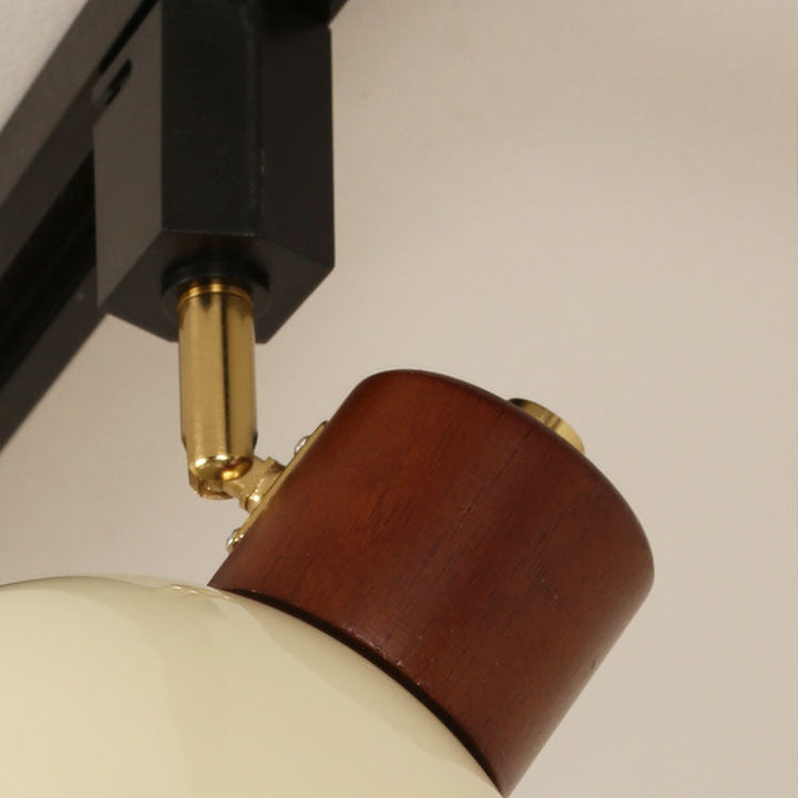 Contemporary Nordic Iron Wood Bowl Round Adjustable Multi-Light Track Ceiling Light For Dining Room-Orizon Depot