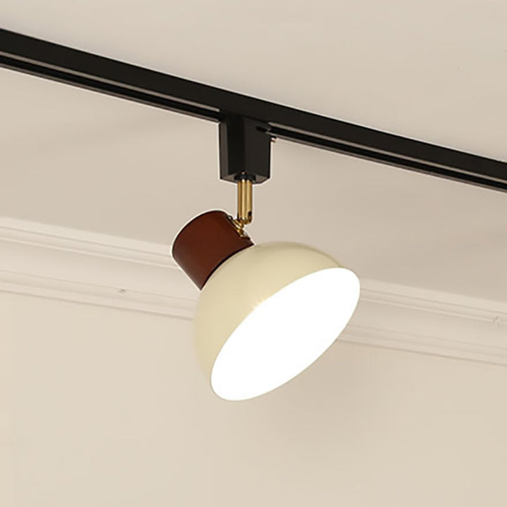 Contemporary Nordic Iron Wood Bowl Round Adjustable Multi-Light Track Ceiling Light For Dining Room-Orizon Depot