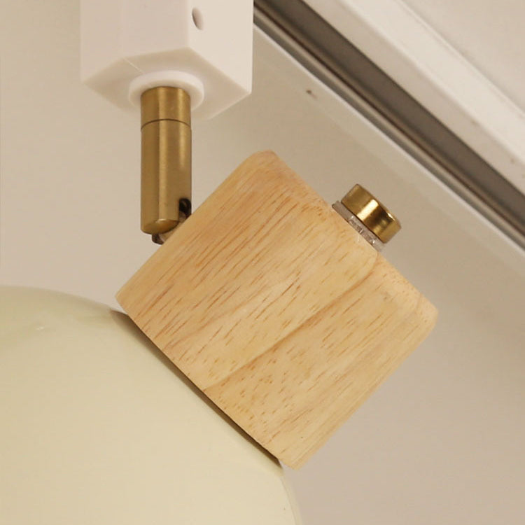 Contemporary Nordic Iron Wood Bowl Round Adjustable Multi-Light Track Ceiling Light For Dining Room-Orizon Depot