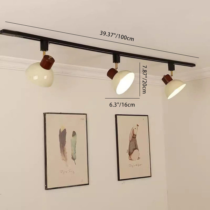 Contemporary Nordic Iron Wood Bowl Round Adjustable Multi-Light Track Ceiling Light For Dining Room-Orizon Depot