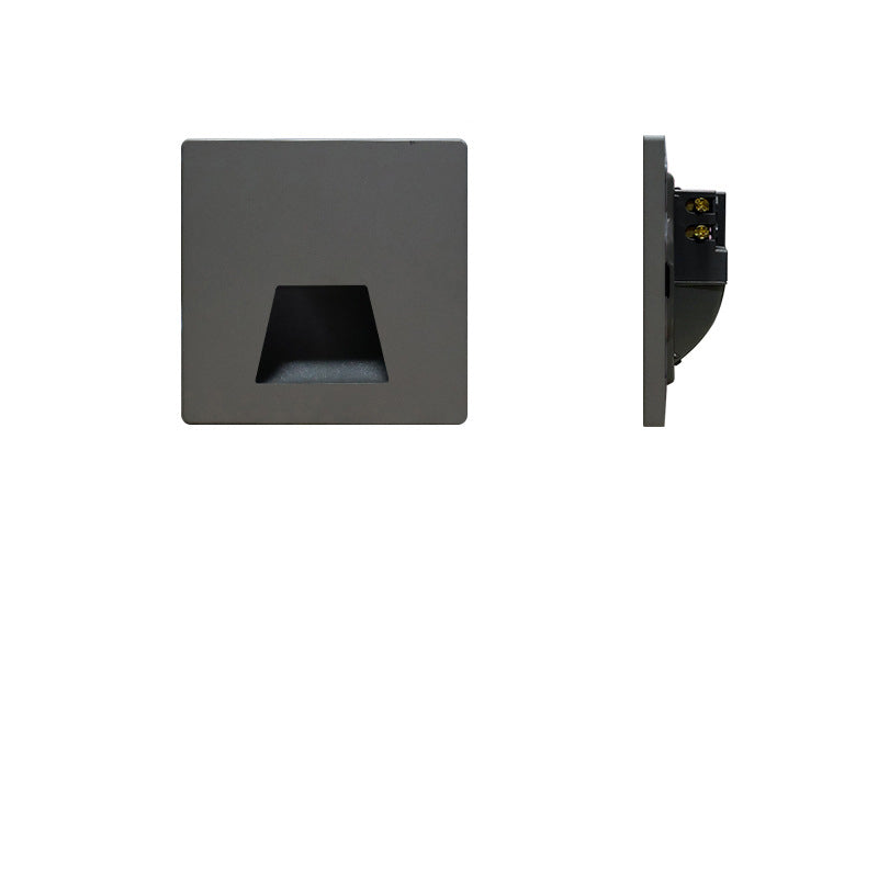Modern Minimalist Waterproof Aluminum Steel PC Square LED Recessed Wall Lamp for Hallway