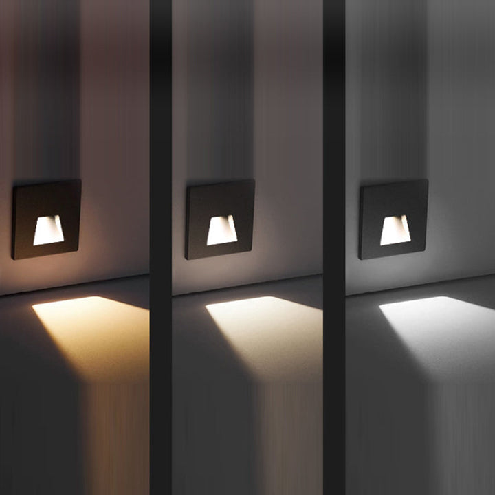 Modern Minimalist Waterproof Aluminum Steel PC Square LED Recessed Wall Lamp for Hallway-Orizon Depot