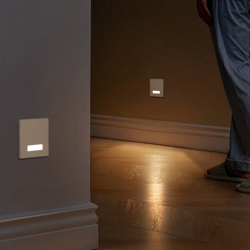 Modern Minimalist Waterproof Aluminum Steel PC Square LED Recessed Wall Lamp for Hallway